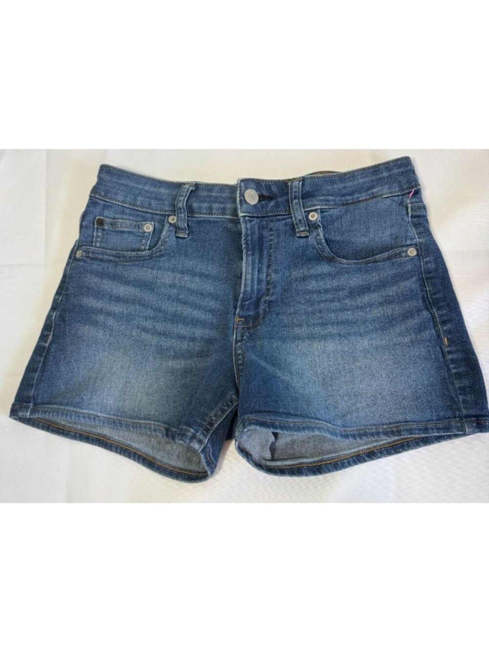 Calvin Klein Jeans Denim Shorts W28 Blue Mid Rise Stretch Causal Classic Fit